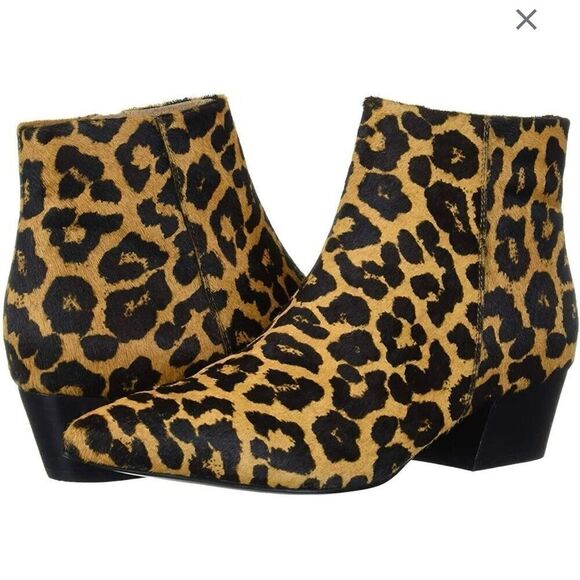 Seychelles nwob leopard calf hair pointed bootie - Picture 1 of 9